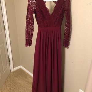 LuLu’s maroon bridesmaid or prom dress, size Small